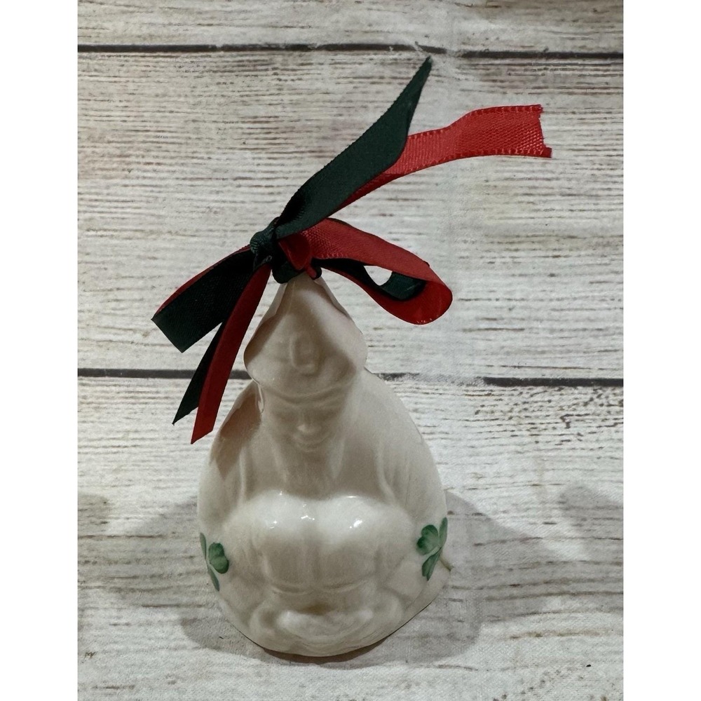 Vintage Belleek Irish Porcelain Leprechaun Ornament Bell Third Edition GTubG